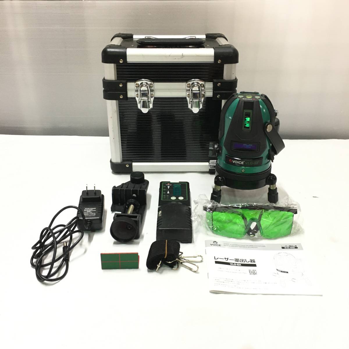 話題の行列 K045 VOICE 5ライン グリーンレーザー墨出し器 VLG-5X 受光器