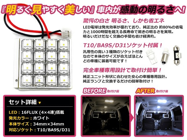 LEDルームランプ 基盤セット マツダ CX-5/CX5/CX 5 KE2FW系 フロントランプ リアランプ セット FLUX ホワイト 白 純正交換用 車内ライト_画像2
