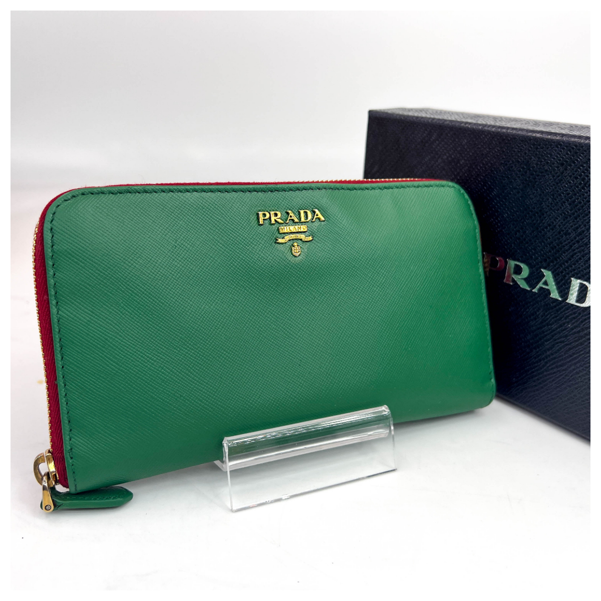 ☆極美品☆36Ad3583 鑑定済み PRADA プラダ サフィアーノ モノクローム