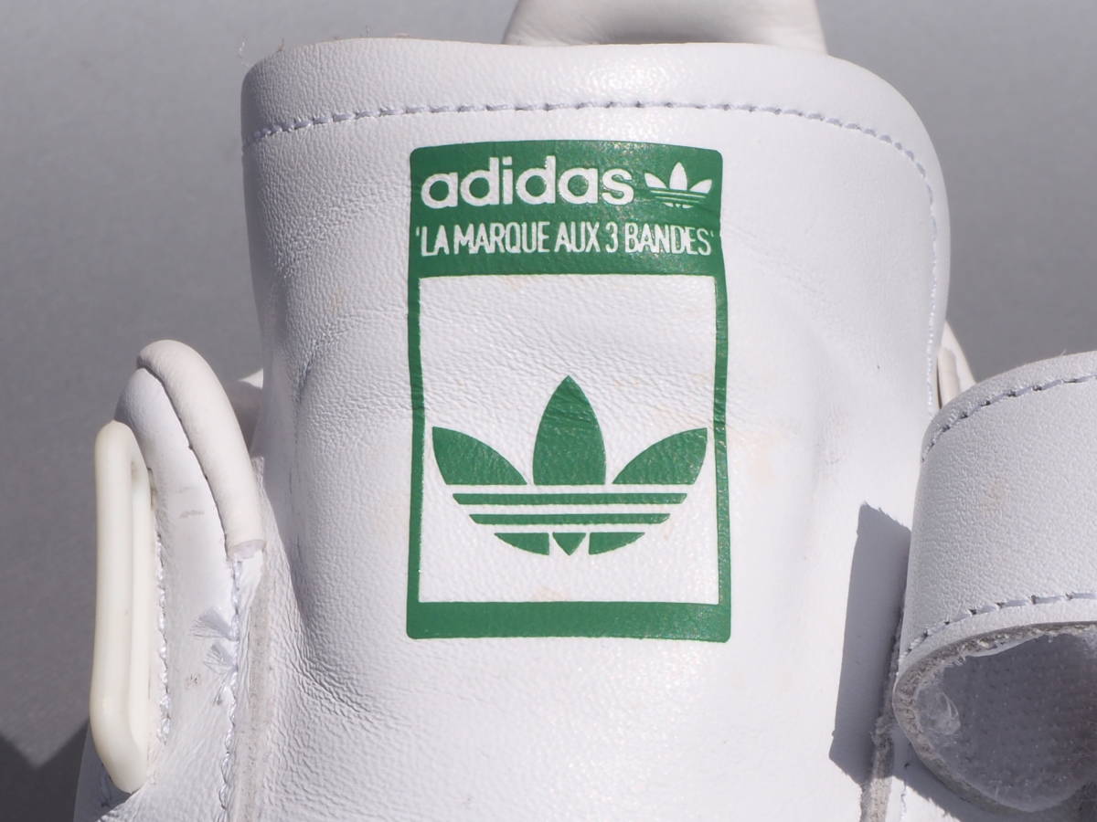 美品!! 2016年製 US 7 1/2/ 25,5cm adidas originals FAST 白ｘ緑 レザー ファスト ベルクロ 天然皮革_画像8