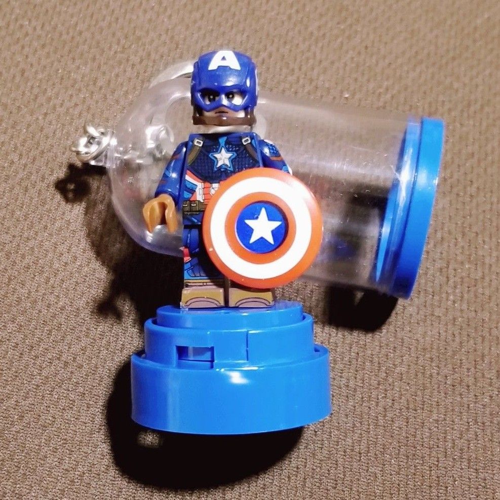 キャプテンアメリカ ミニフィグ レゴ MARVEL ケース キーホルダー 新品 未使用 マーベル キーリング