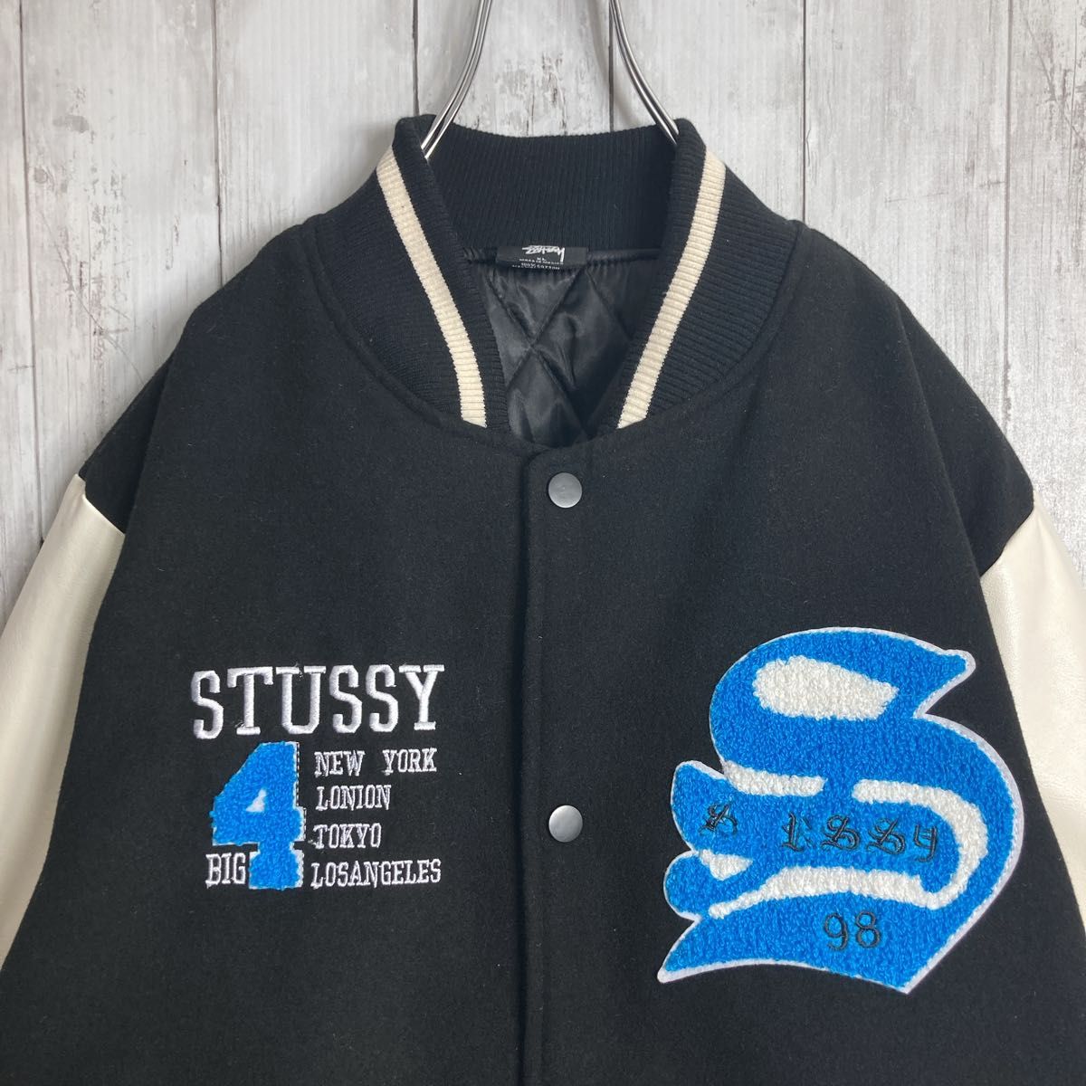 超人気モデル】ステューシー STUSSY ビッグ4 BIG4 刺繍 スタジャン 革