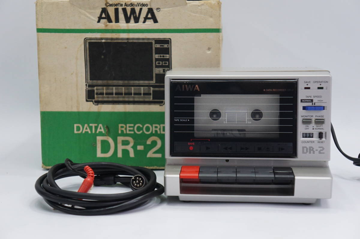 気質アップ】 AIWA ケーブル付 データーレコーダー 再生可 通電可 DR-2
