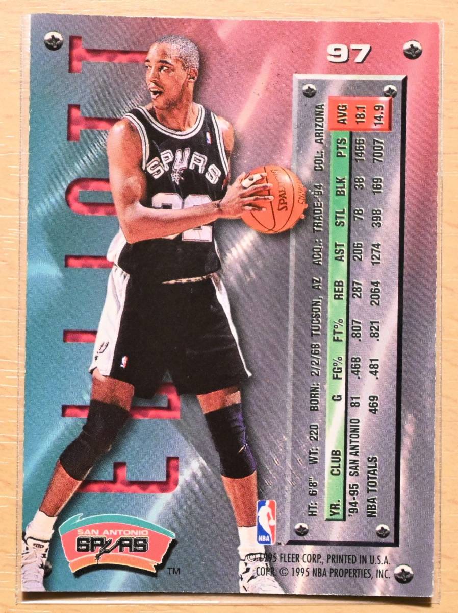 SEAN ELLIOTT (ショーン・エリオット) 1995 FLEER METAL '95-'96 トレーディングカード 97 【NBA サンアントニオ・スパーズ Spurs】の画像2