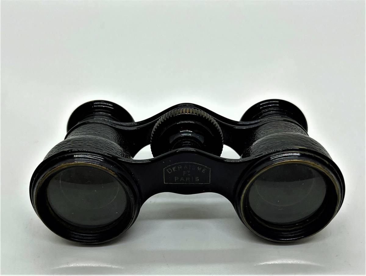  rare binoculars DERAISME FAB PARIS antique opera glasses France made case attaching /559