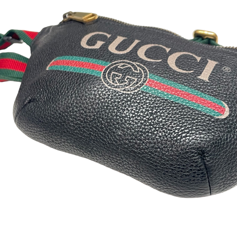  Gucci GUCCI belt bag 527792 black waist bag lady's used 