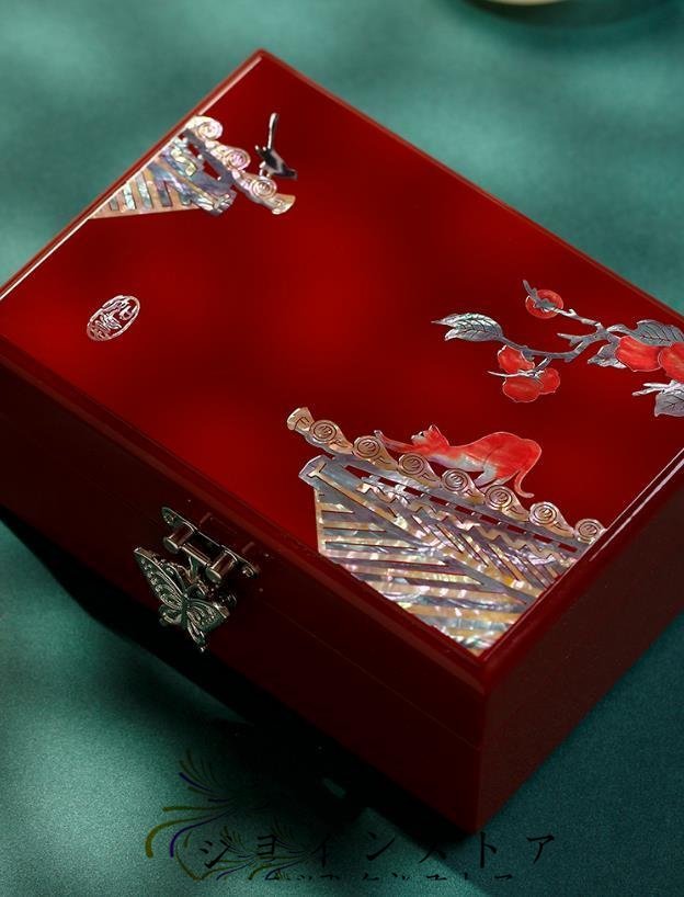 極美品★ 螺鈿細工 ジュエリーボックス 宝石箱 韓国 収納 引き出し 嫁入り道具 シェル メイクボックス