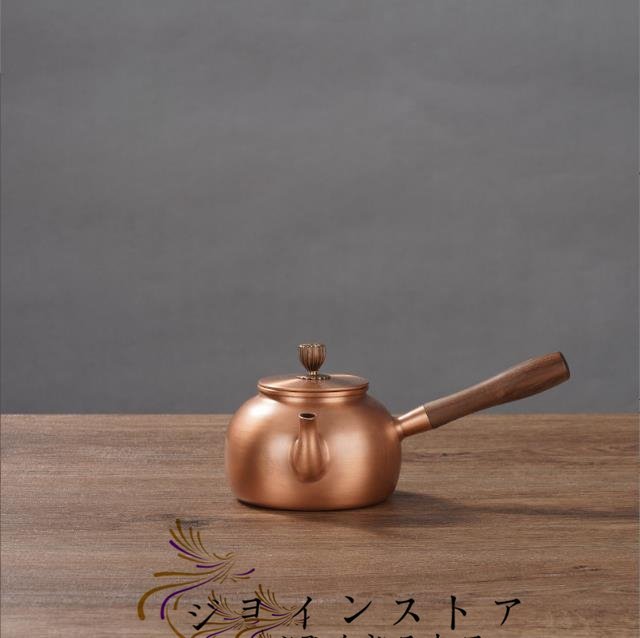 手作り純銅の★サイドハンドル 手でお茶を入れる湯を沸かす お茶の道具 銅瓶★600ML_画像4