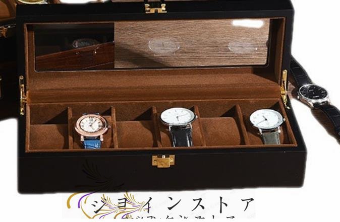 超人気★ 高級感のある ウォッチケース 腕時計 6本収納 木製 レイアウト アクセサリー コレクション 収納 ボックス ウッド ウォッチ ケース_画像2