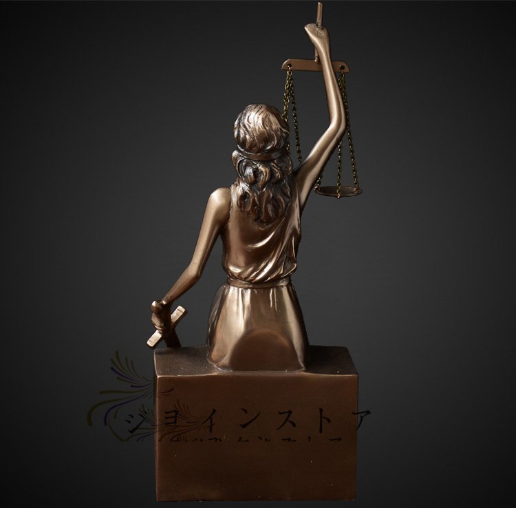 高級製品! 正義と力の象徴 正義の女神 ブックスタンド 彫刻 彫像 西洋 雑貨 オブジェ 置物 フィギュリン 銅 樹脂 ハンドメイド 手作り 2点_画像7