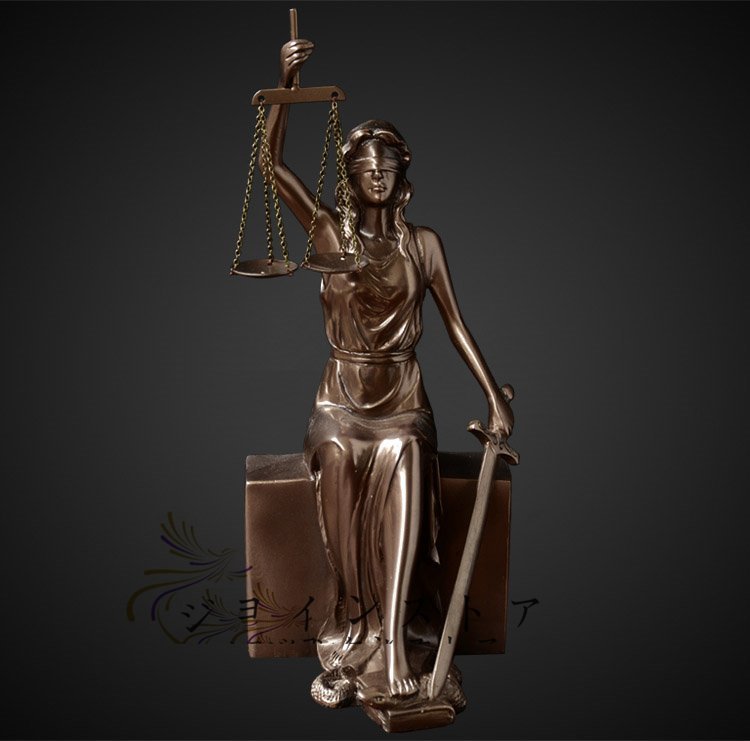 高級製品! 正義と力の象徴 正義の女神 ブックスタンド 彫刻 彫像 西洋 雑貨 オブジェ 置物 フィギュリン 銅 樹脂 ハンドメイド 手作り 2点_画像5