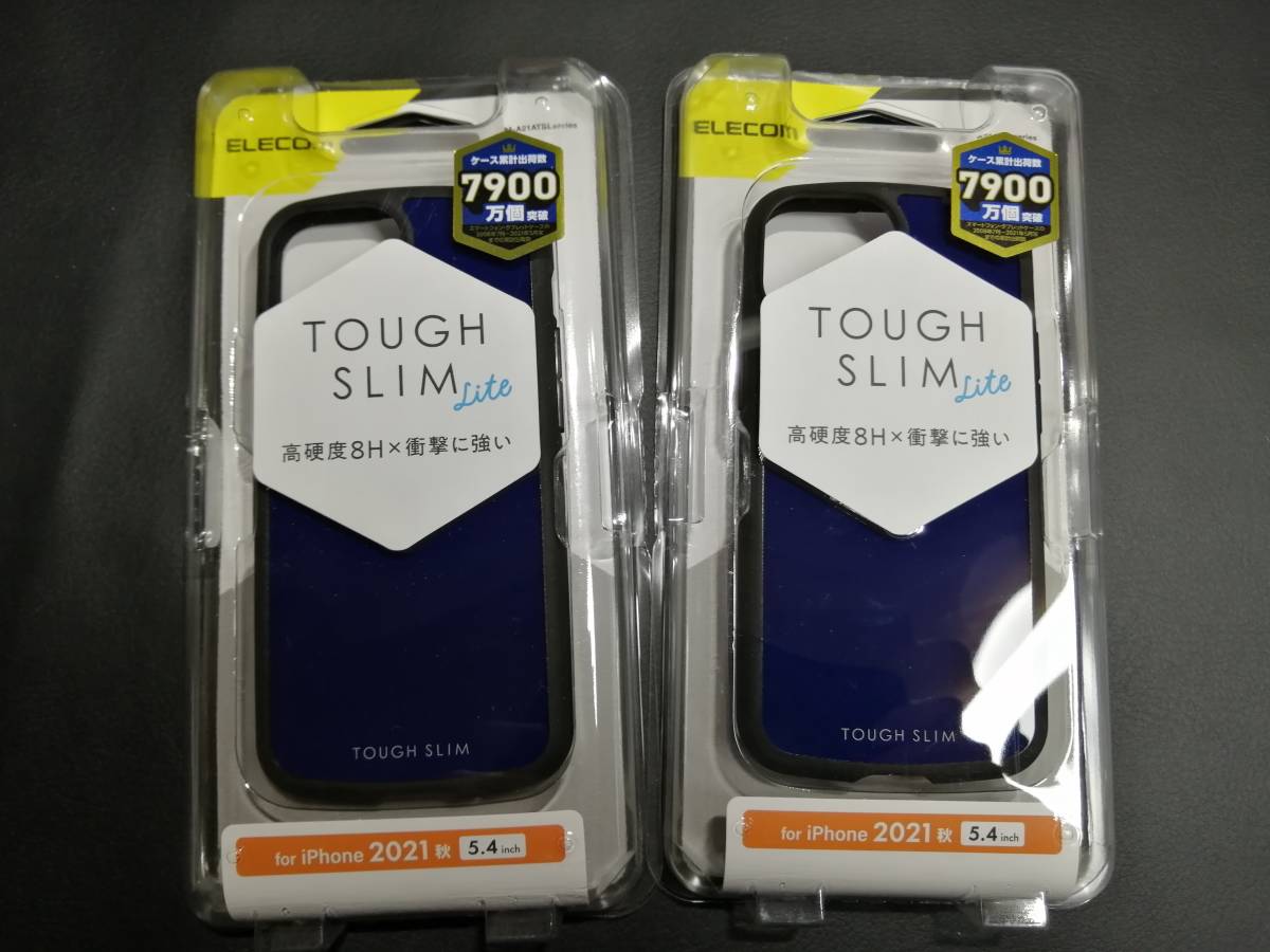[3 коробка ] Elecom iPhone 13 mini 5.4inch TOUGH SLIM LITE кейс покрытие жесткий тонкий свет темно-синий PM-A21ATSLNV 4549550222327