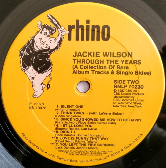 Jackie Wilson【US盤 Soul LP】 Through The Years 　 (Rhino RNLP 70230) 1987年 / ジャッキー・ウィルソン_画像4