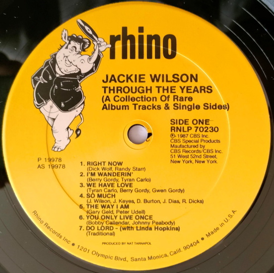 Jackie Wilson【US盤 Soul LP】 Through The Years 　 (Rhino RNLP 70230) 1987年 / ジャッキー・ウィルソン_画像3