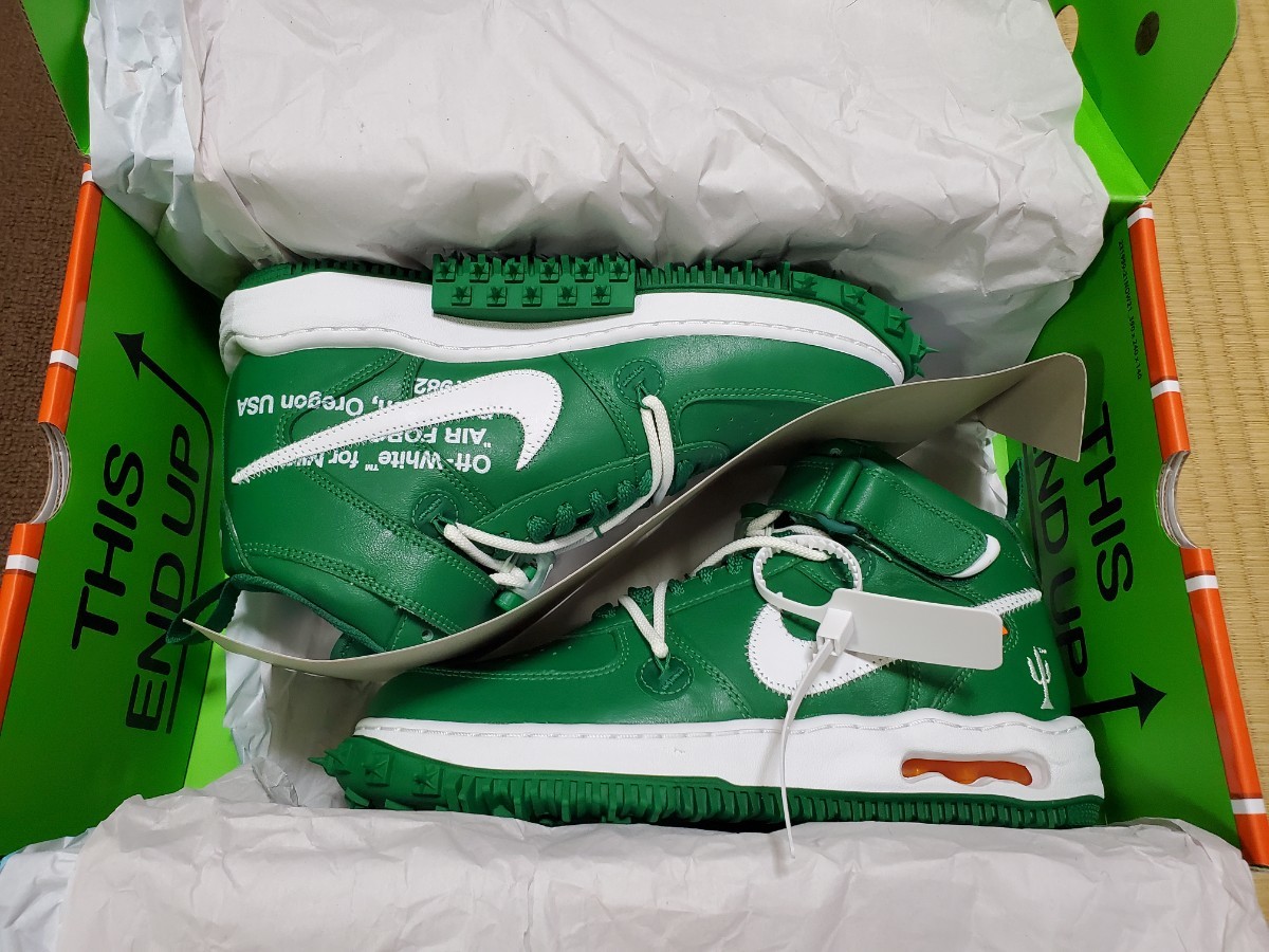 ☆NIKE AIR FORCE1 MID SP LEATHER PINE GREEN OFF WHITE 27cm ナイキ