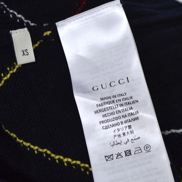 * Gucci a-ga il wool knitted crew neck embroidery 18 oversize 474333 (0220373758)