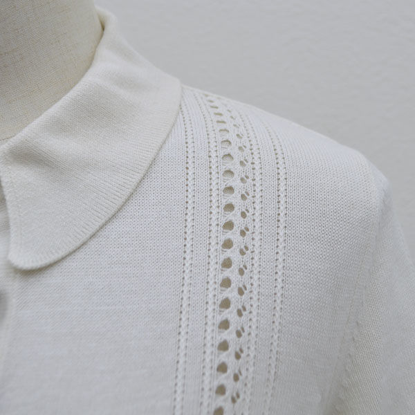 * Chanel here Mark button knitted polo-shirt white lady's P55813 (0220399038)