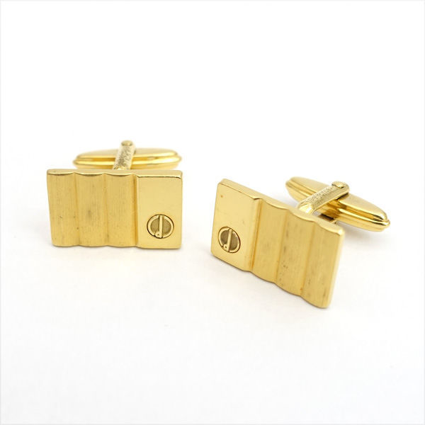 ★ Полосатый рисунок Dunhill D Logo Gold Color Cufflinklinks (0220448005)