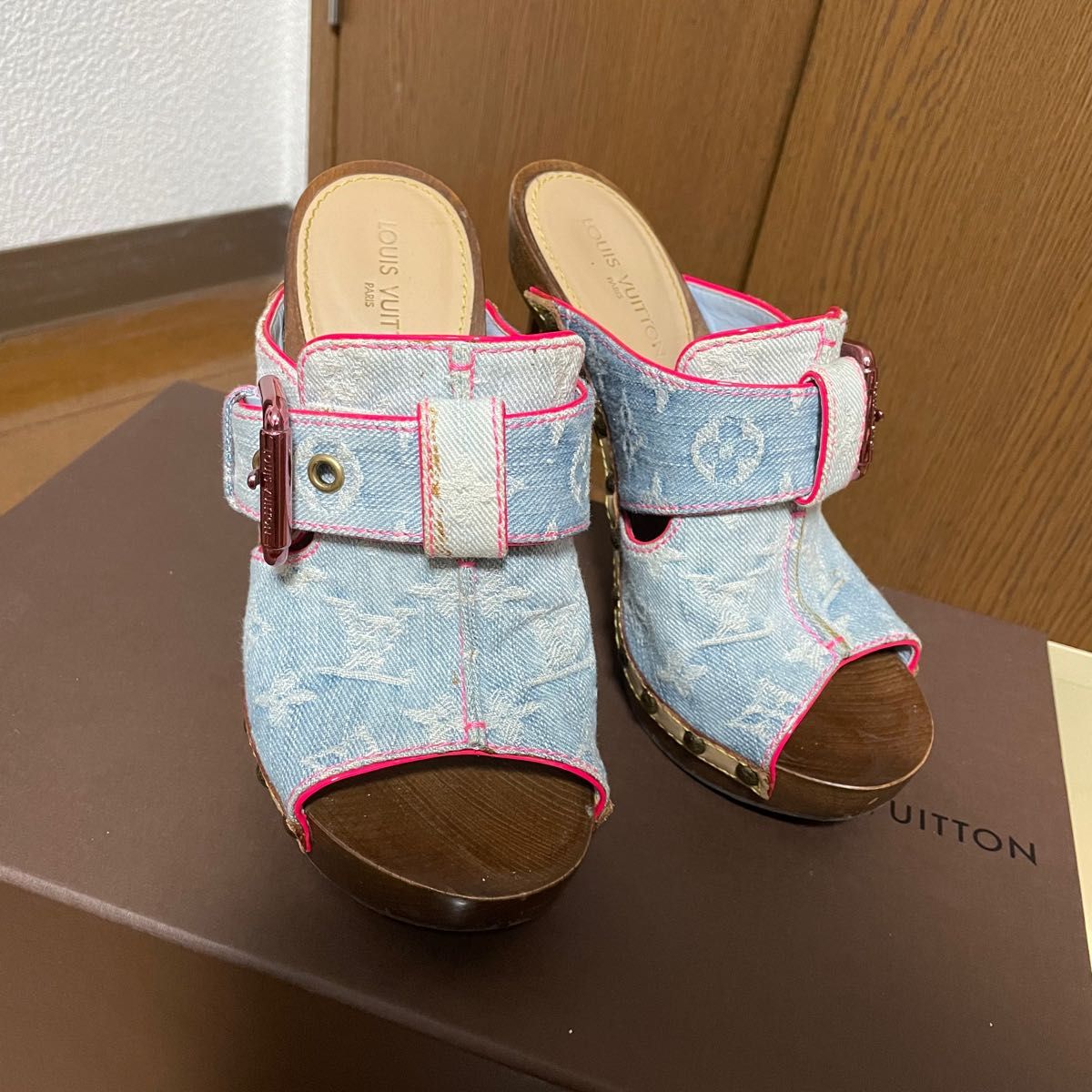 ルイヴィトン LV 正規品 デニム モノグラム ミュール|Yahoo!フリマ