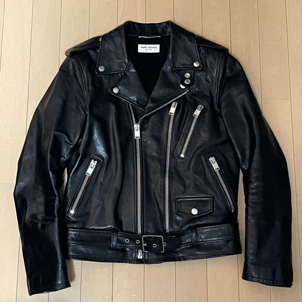 SAINT LAURENT エディ期 牛革 ライダース レザージャケット サン