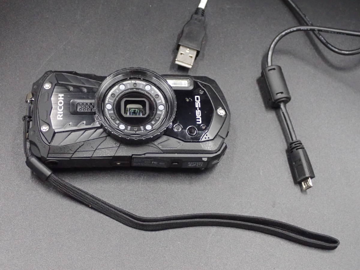 極美品 完動 RICOH リコー防水デジタルカメラ RICOH WG-50 ブラック