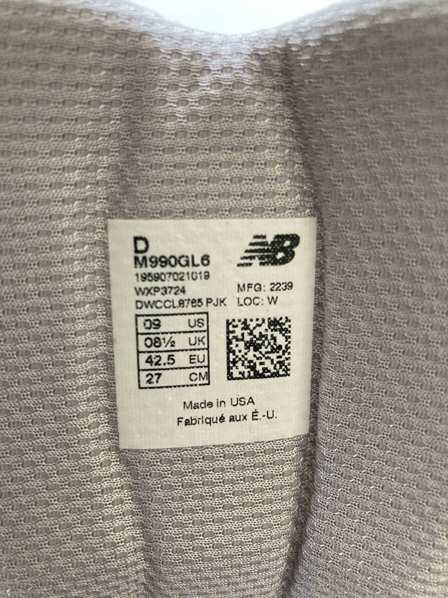 new balance M990v6 M990GL6 US9 27cm | omni.interativachat.com.br
