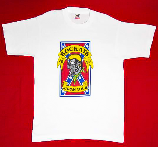  прекрасный товар * [M размер ] очень редкий 90 годы подлинная вещь 1992 год ROCKATS JAPAN TOURrokatsu футболка * Vintage Neo roka контри-рок крем soda 