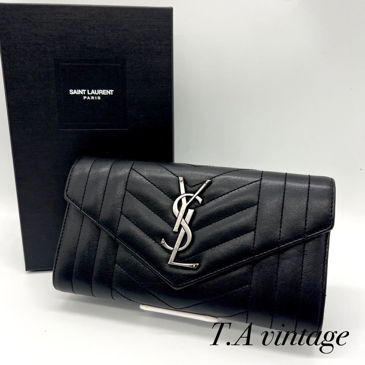 美品 サンローラン パリ YSL 長財布 ブラック｜Yahoo!フリマ（旧PayPay 