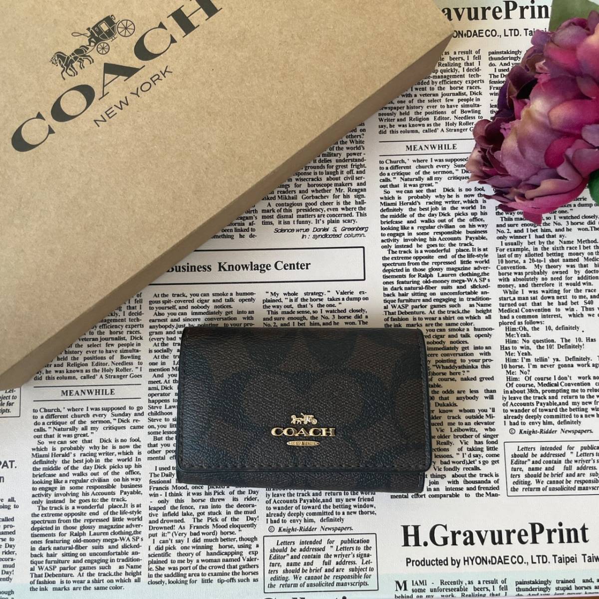 コーチ COACH キーケース F77998 IMAA8 シグネチャー ファイブ リング