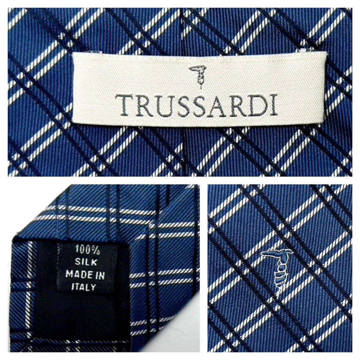 TRUSSARDI トラサルディ シルクネクタイ 青系 ストライプ柄 紳士 ネクタイ ブランドネクタイ■兵庫県姫路市から 3613_画像4