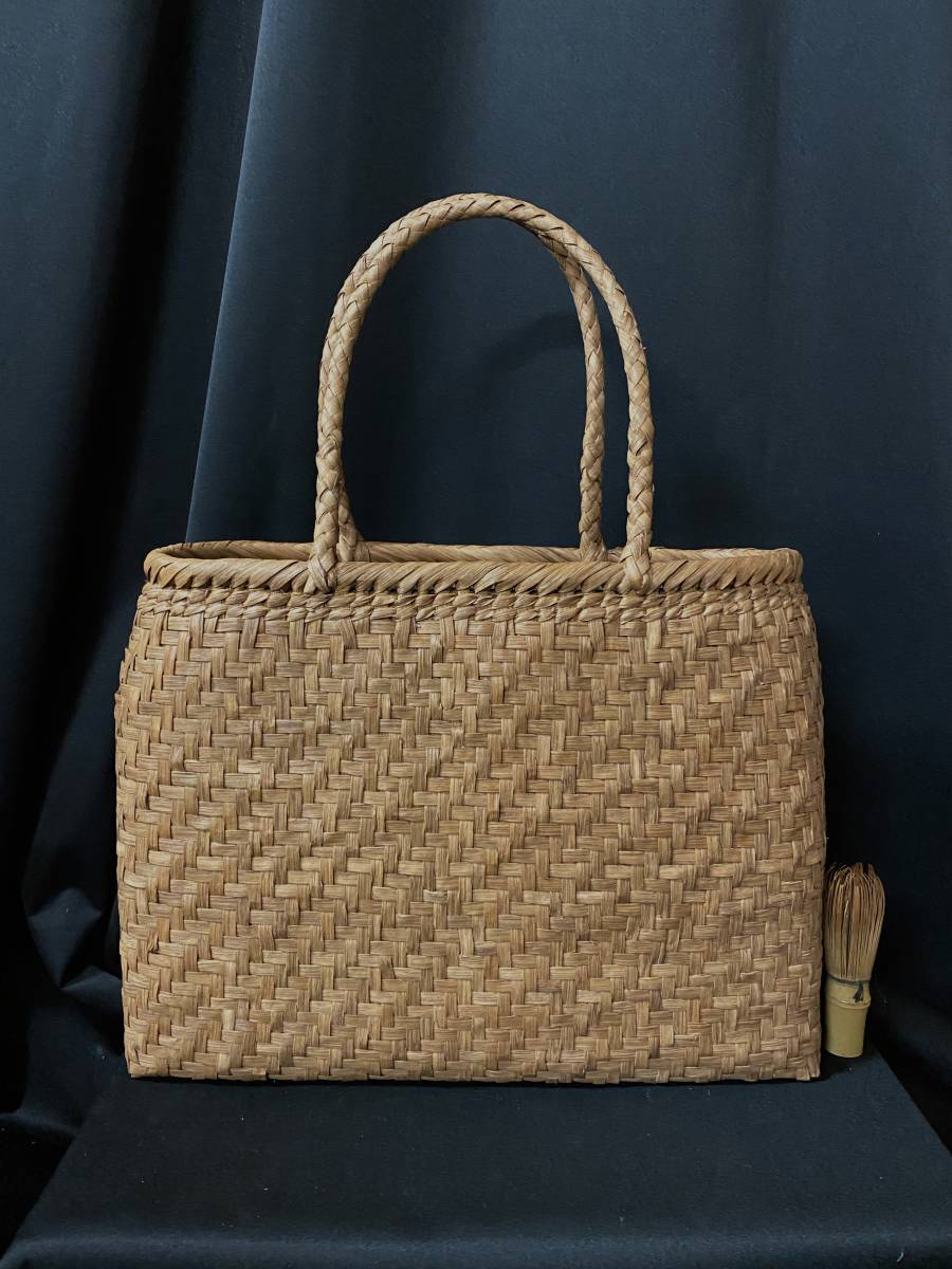 ラスト一点肩掛け兼用 最大級 幅40cm 最高級品 国産蔓使用 匠の技 網代