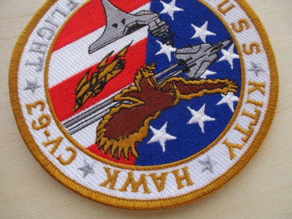 【送料無料】アメリカ海軍『KITTY HAWK CV-63』キティホークFIRST IN FLIGHT空母USSパッチ刺繍ワッペン/patch NAVY米海軍USN米軍CVN M76_画像3