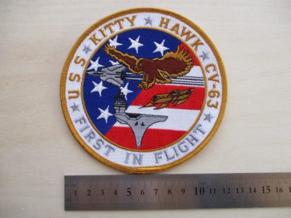 【送料無料】アメリカ海軍『KITTY HAWK CV-63』キティホークFIRST IN FLIGHT空母USSパッチ刺繍ワッペン/patch NAVY米海軍USN米軍CVN M76_画像7