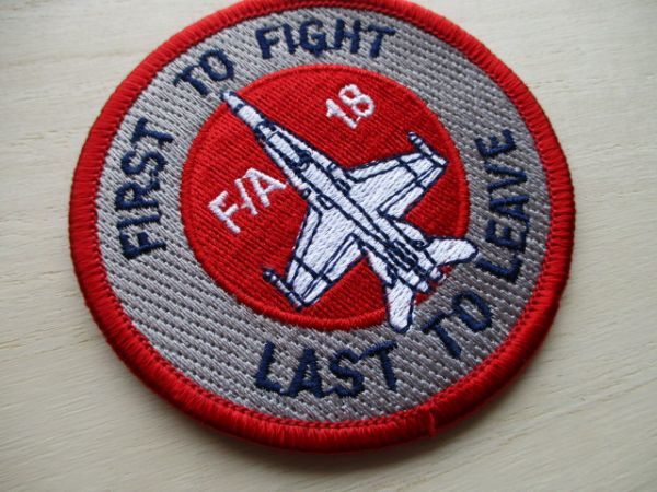 【送料無料】アメリカ軍F/A-18ホーネットFIRST TO FIGHT LAST TO LEAVEパッチHornet刺繍ワッペン/海軍NAVY海兵隊PATCH米国USMC米海軍 M77_画像2