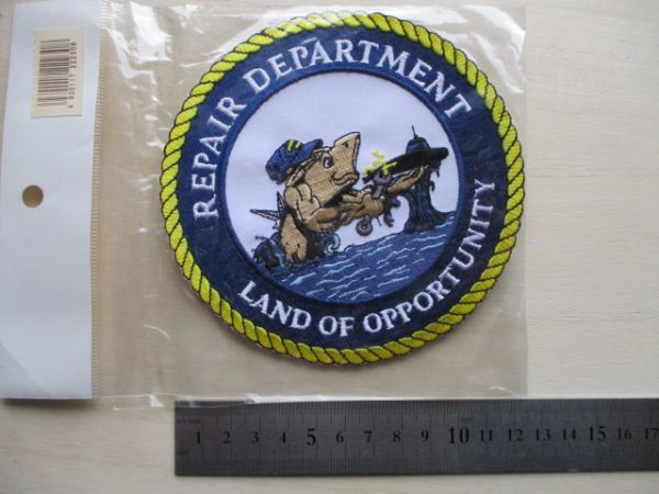 【送料無料】アメリカ海軍REPAIR DEPARTMENT LAND OF OPPORTUNITYパッチ刺繍ワッペン/修理patchネイビーNAVY米海軍USN米軍USミリタリー M78_画像9
