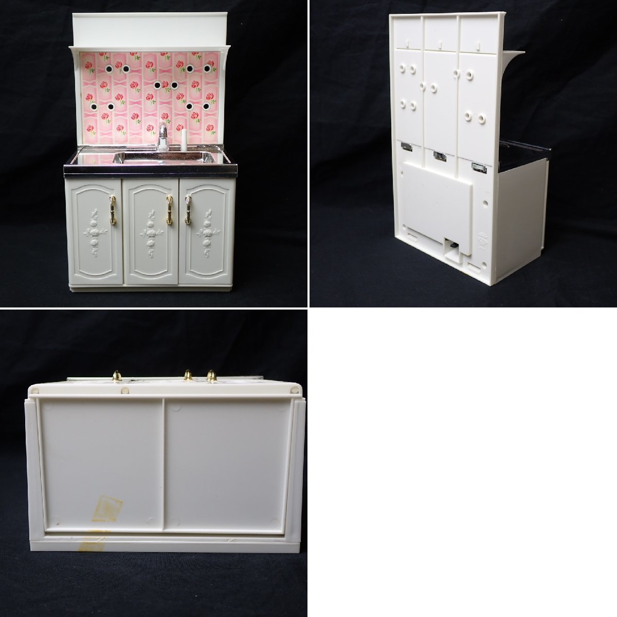 ☆リカちゃんの白い白い家具セット 3点/ファミリーキッチン/ダイニング