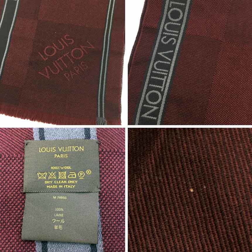 Yahoo!オークション - LOUIS VUITTON ルイヴィトン ダミエ マフラー...