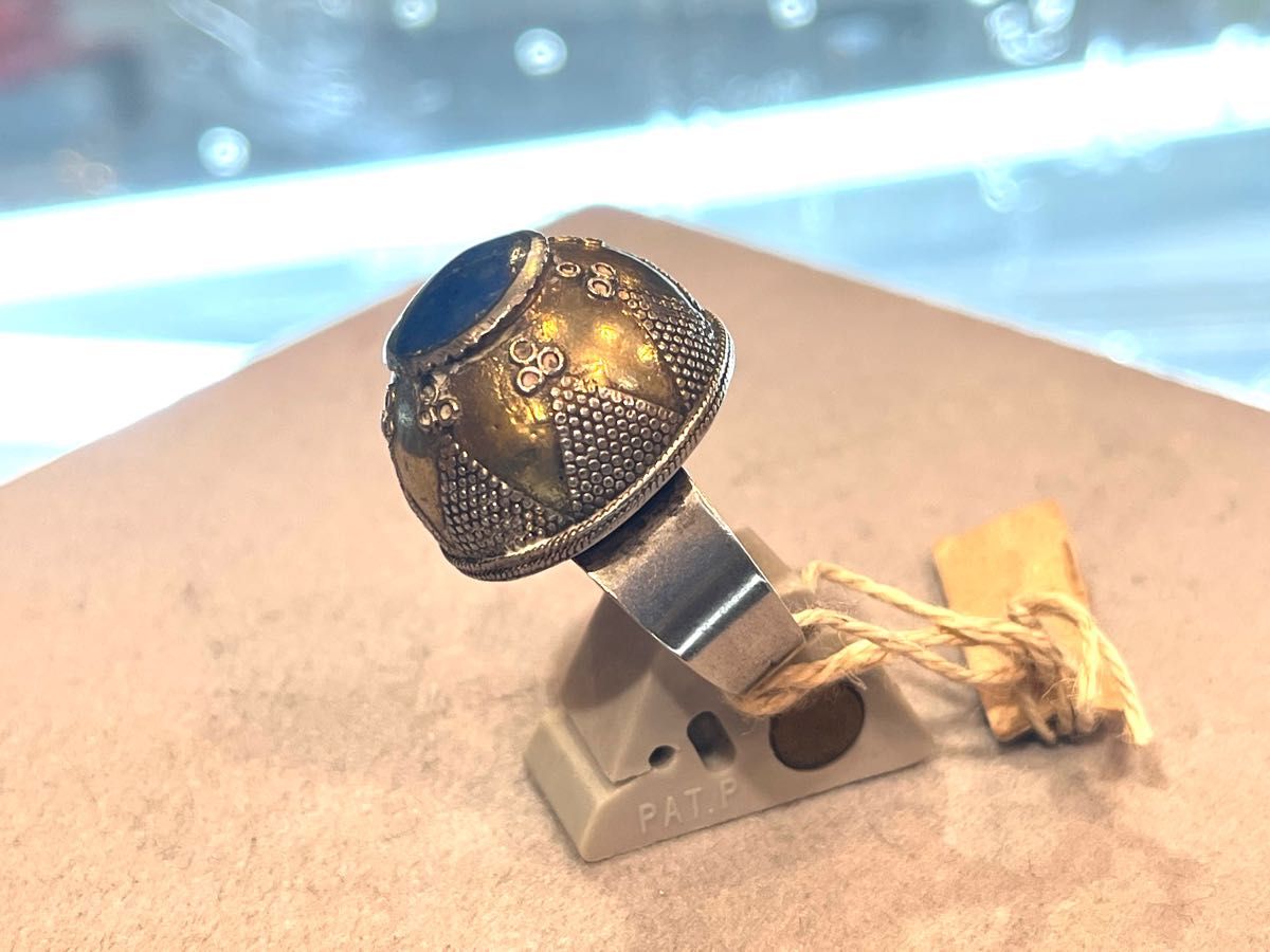 シルバー925 指輪 1点物 ラピスラズリ リング ブルー 真鍮 ブラス シルバー刻印 18号19号 ターコイズ アクセサリー