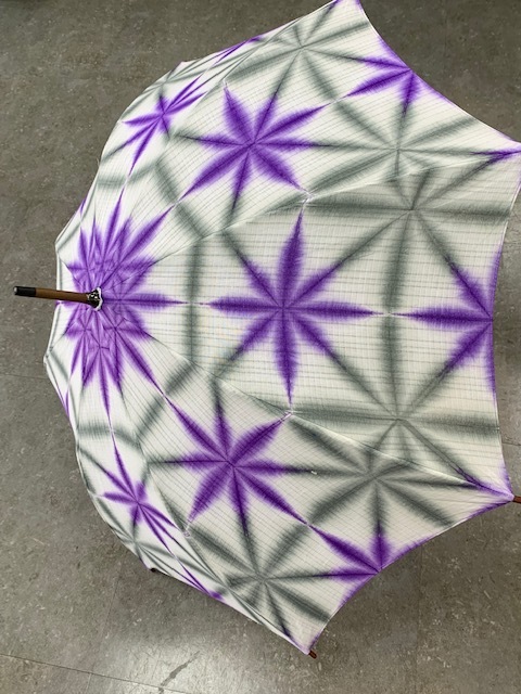 母の日のプレゼントに！新作伝統工芸品『有松鳴海絞』の日傘　和洋どちらにもにお使い頂けるおしゃれな品です。UV加工　日本製 未使用　紫