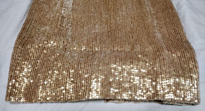 極美品☆pianoforte☆ピアノフォルテ☆総スパンコール☆ワンピース☆茶