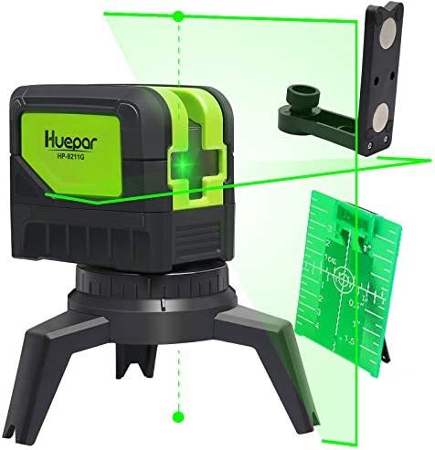 未使用品 Huepar 2ライン グリーン レーザー墨出し器 2ポイント 緑色