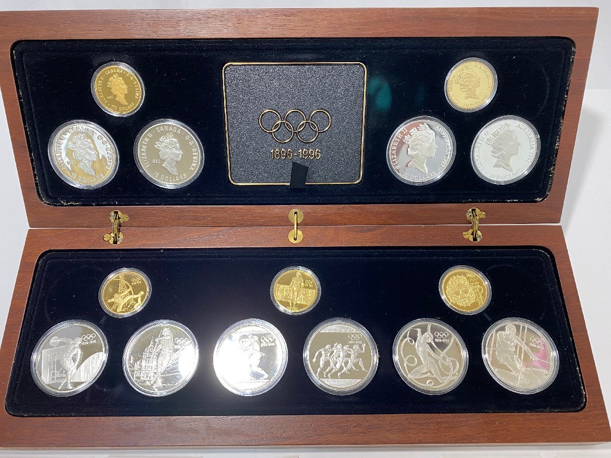 【激レア】 オリンピック 金貨 銀貨 セット 1896-1996 15枚セット K22金貨 5枚 SV925 銀貨 10枚 アンティーク