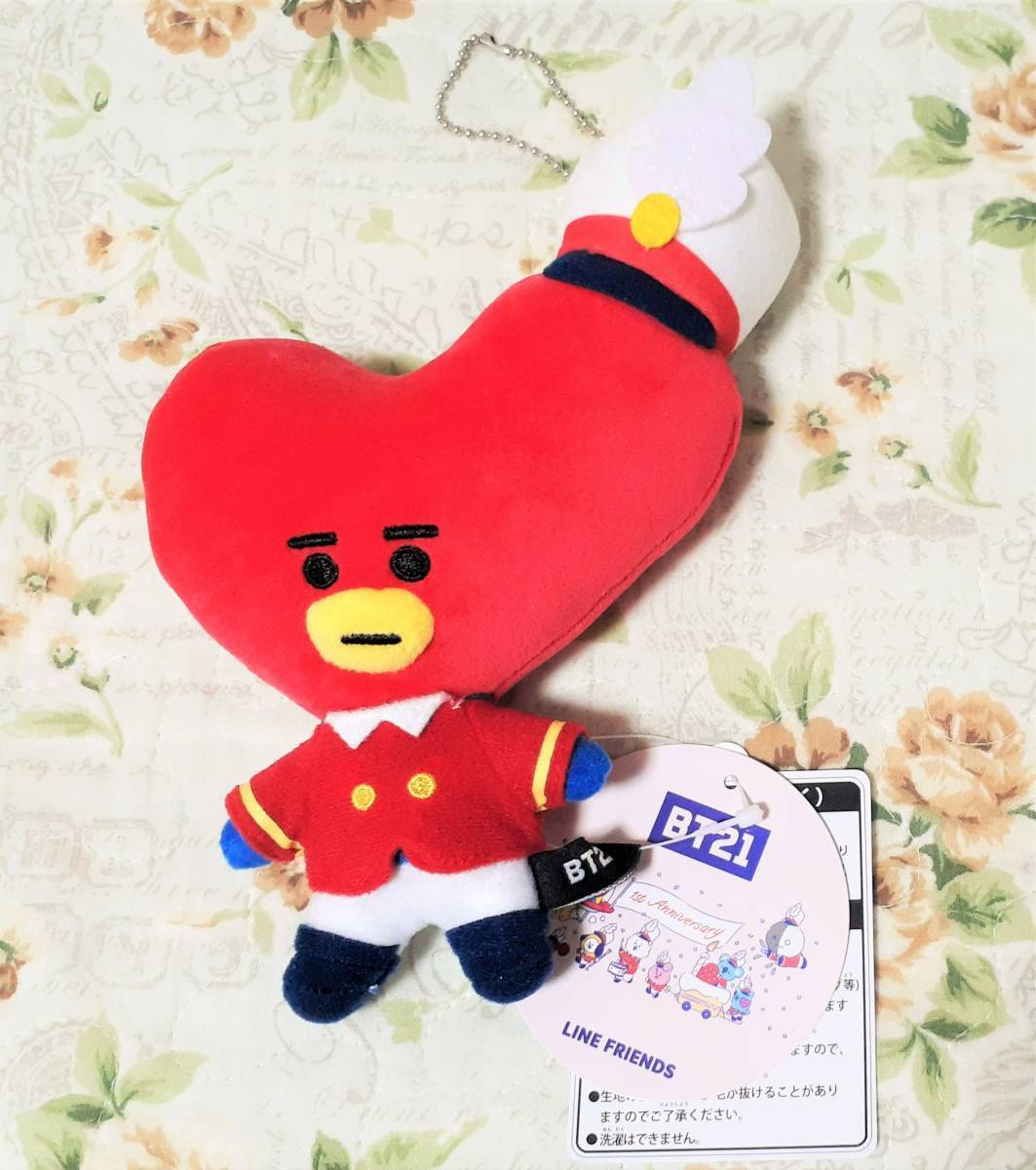 公式 BTS BT21 1st Anniversary TATA ぬいぐるみ マスコット チャーム FC 限定 テヒョン テテ ファンクラブ_画像1