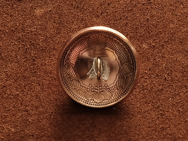 日本 1銭黄銅貨 コインコンチョ 23mm ヘアゴムブレスレット（カラス）小銭 バングル アンクレット メンズ レディース 一銭 鴉の画像3