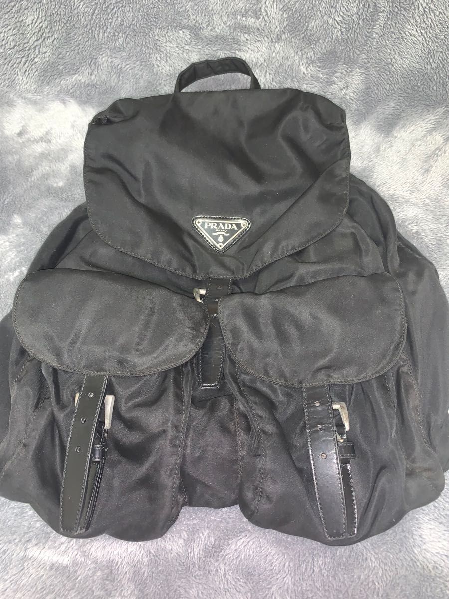 ブランドショッパー付き PRADAプラダ○V135○ナイロンリュック○黒