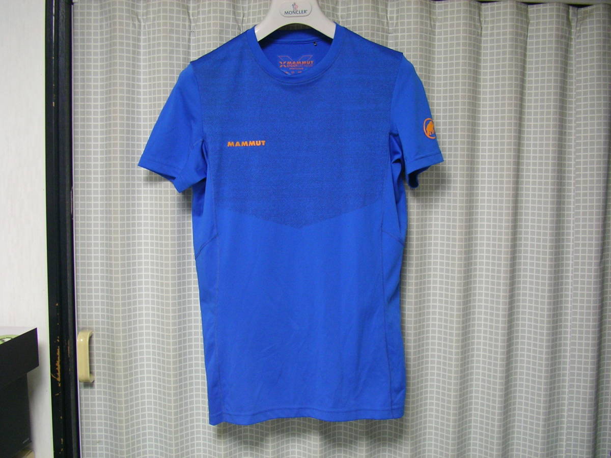 used良品！MAMMUT マムート Moench Light T-shirt モエンチ ライト Tシャツ S(asiaM) 青 アイガーコレクション EIGER 1017-00050