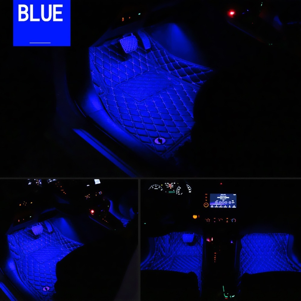 12V フロアライト 9球 2本セット シガーソケット スイッチ付き フットライト アイスブルー 間接照明 車内装飾 車用 LEDテープライト 汎用_画像2