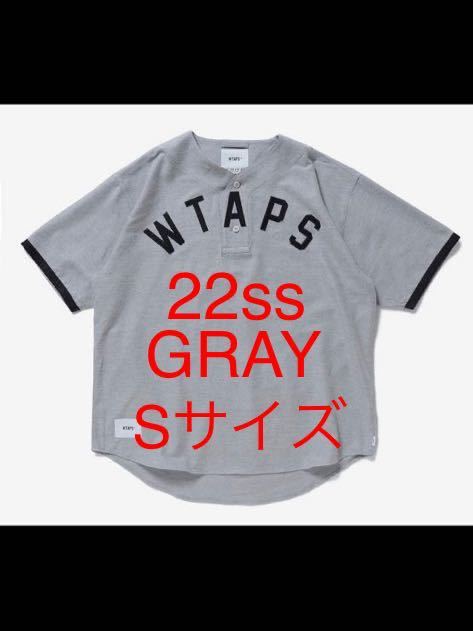 新品未使用 22SS ベースボールシャツ S wtaps LEAGUE SS GRAY リーグ ダブルタップス シャツ SHIRT 01 半袖の画像1