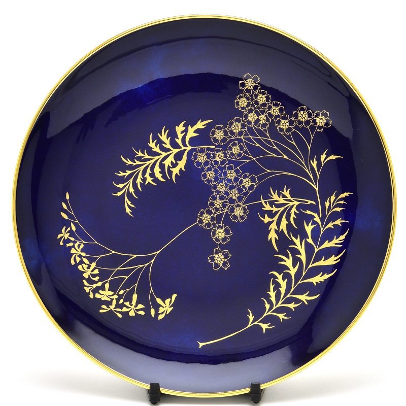 セーブル(Sevres) パン皿(16.5cm) ディアンヌ セーブルブルー雲模様 24K金彩装飾(Vesque:201) 飾り皿 フランス製 新品