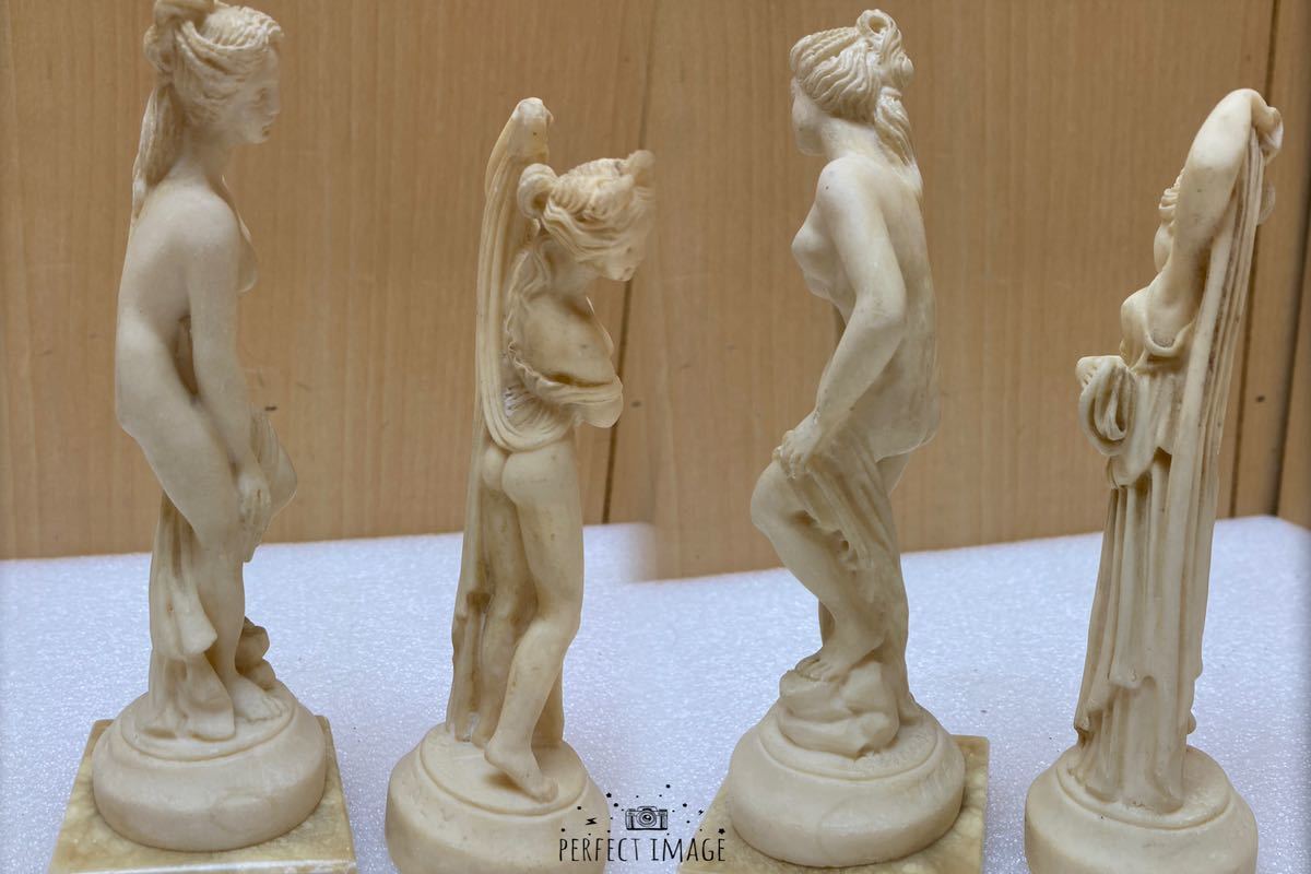 YK2340 イタリア製　女性像 3点まとめ　オブジェ 置物 西洋 レトロ クラッシック 彫刻 アート 現状品　0415_画像8